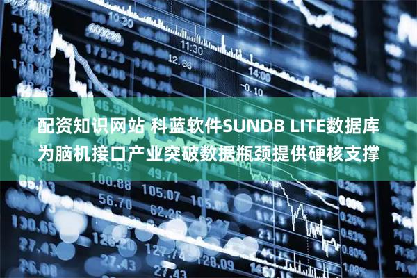 配资知识网站 科蓝软件SUNDB LITE数据库为脑机接口产业突破数据瓶颈提供硬核支撑